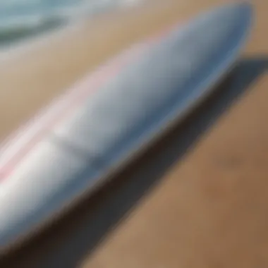 Close-up of foil surfboard components showcasing design intricacies