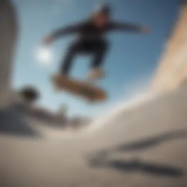 Skateboarder performing a trick on a ramp