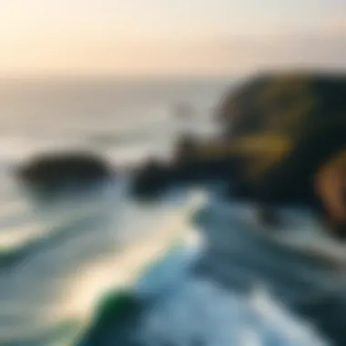 Aerial View of Japan's Coastline An aerial shot of Japan's coastline, highlighting the unique characteristics of its waves.