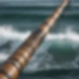 Close-up of the Moonsniper surf rod showcasing its intricate design and craftsmanship.