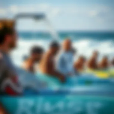 Fostering Community and Cleanliness Among Surfers Group of surfers enjoying after-surf clean-up