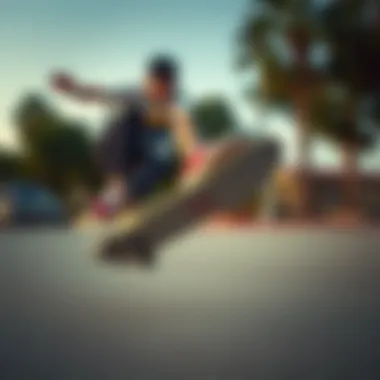 Skateboarder performing a trick wearing Vans shoes