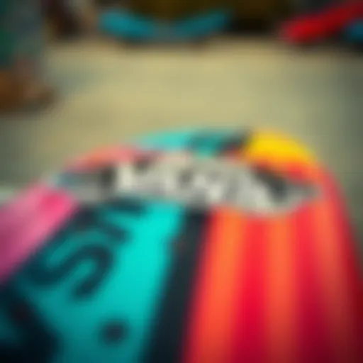 Vans Logo on Skateboard Vans logo prominently displayed on a skateboard