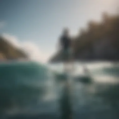 Paddle board in calm waters demonstrating balanced performance