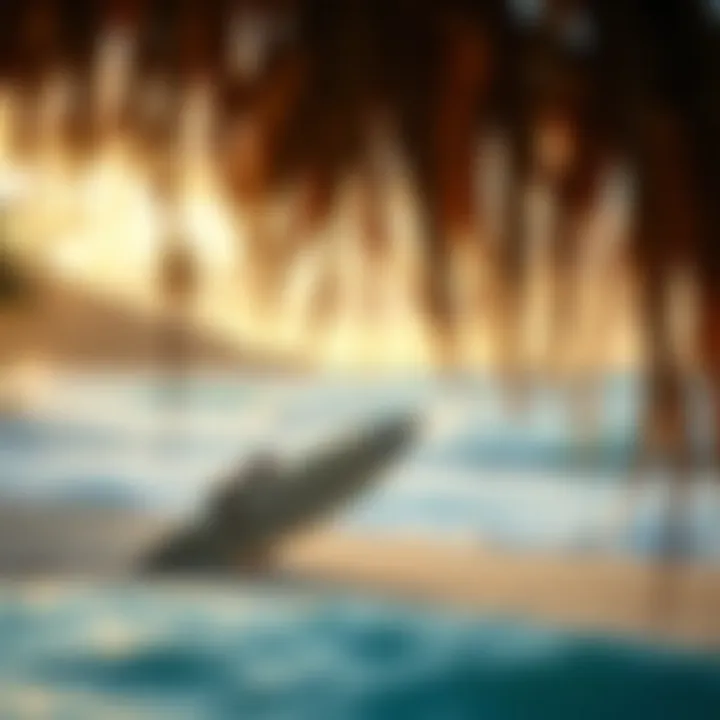 Serene Beach Setting for Surf Enthusiasts Serene beach setting ideal for surf enthusiasts