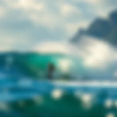 Surfers riding iconic Tahiti surf breaks