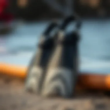 Open-Heel Swim Fins with Straps Open-heel swim fins displayed with adjustable straps