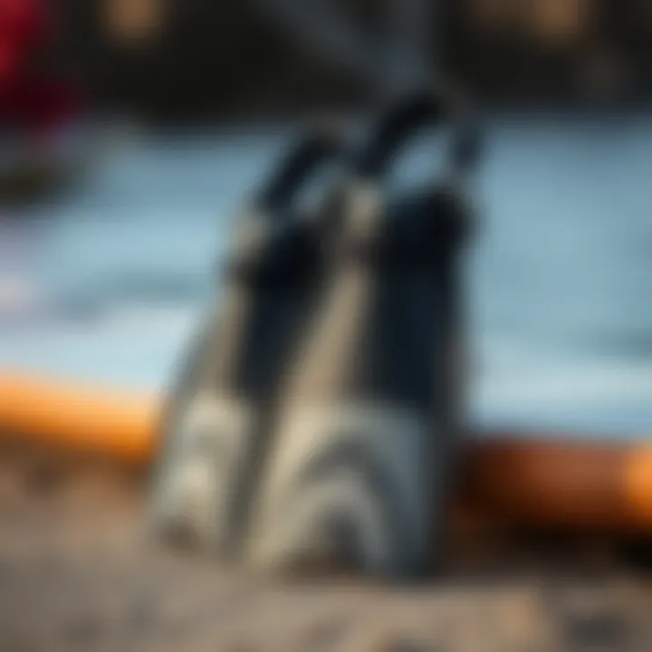 Open-Heel Swim Fins with Straps Open-heel swim fins displayed with adjustable straps