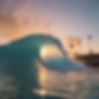 Sunset at the Wave Pool A stunning view of a wave pool in Los Angeles during sunset.