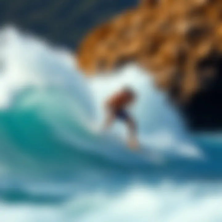 An advanced surfer performing tricks on a foam surfboard