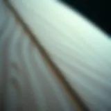 Close-up view of a foam surfboard showcasing its texture and design