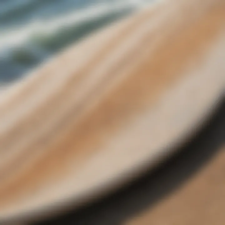 Close-up of a soft skimboard showcasing its unique texture and design