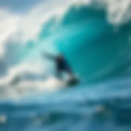 Water foil technology in action on a wave