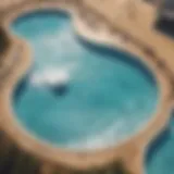 Aerial view of a modern wave pool showcasing perfect waves.