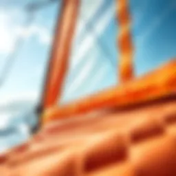 A close-up view of a windsurfing sail showcasing intricate stitching and material texture.