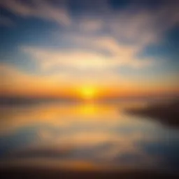 A tranquil beachscape at sunrise