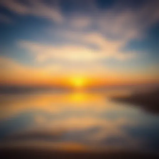 A tranquil beachscape at sunrise
