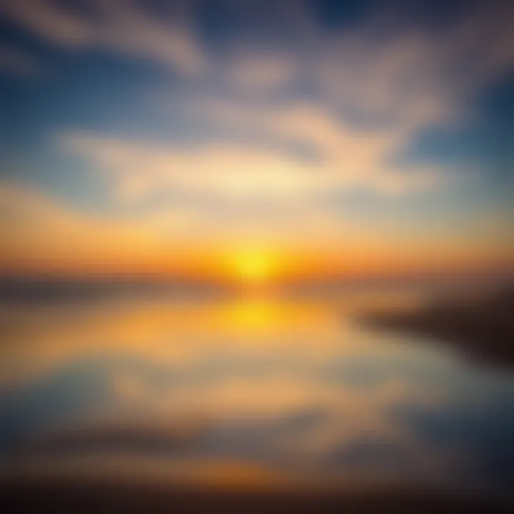 A tranquil beachscape at sunrise