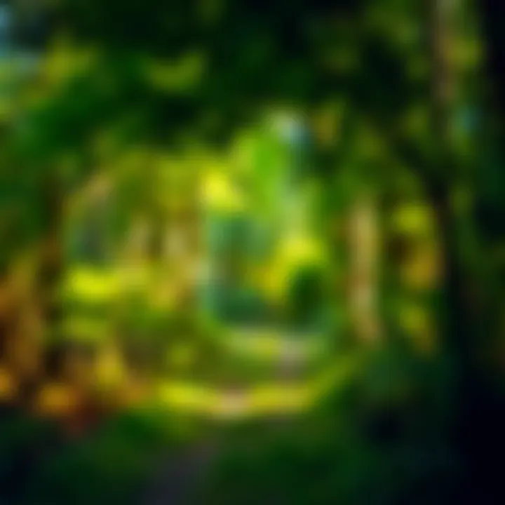 Lush forest path inviting mindfulness and serenity