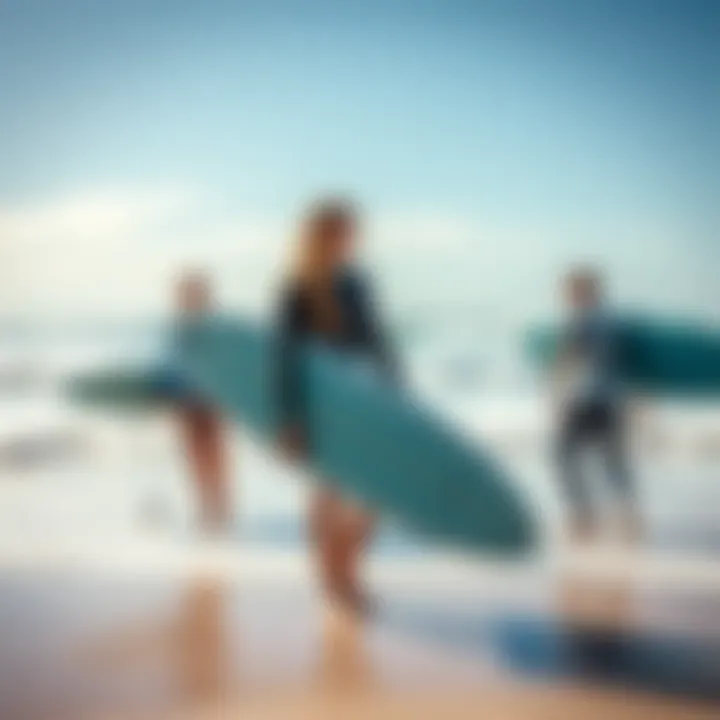 Engaging Surf Lessons for All Skill Levels Surf enthusiasts enjoying a lesson on the beach