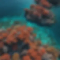 Aerial view of the Great Barrier Reef showcasing its vibrant coral formations