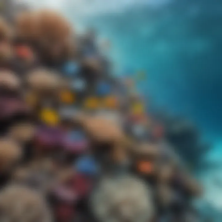 Diverse Marine Life of the Reef Diverse marine life inhabiting the Great Barrier Reef
