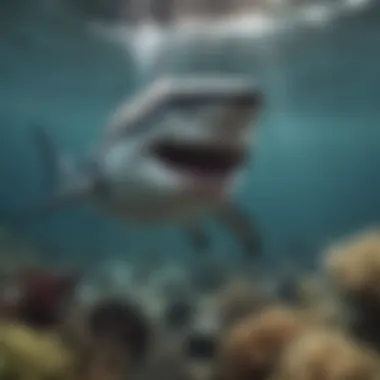 Great white shark swimming in its natural habitat