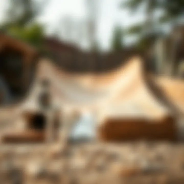 Essential Materials for Building a Halfpipe High-quality materials required for halfpipe construction neatly arranged