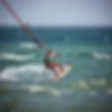 Kite Surfing Bar in Action Kite surfing bar in action during a kiteboarding session