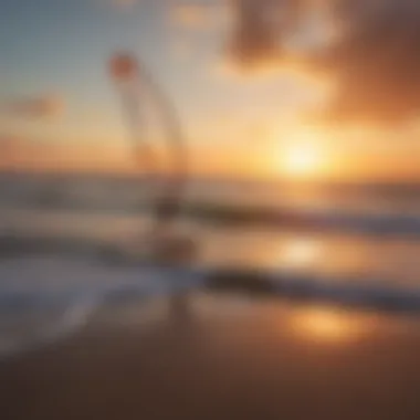 A serene sunset view of a Michigan beach ideal for kite surfing