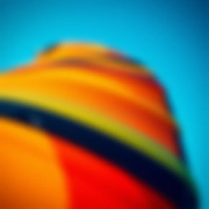 Innovation in Kite Design Close-up of a high-performance kite in vibrant colors