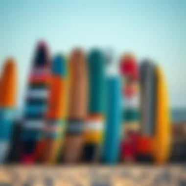 Diverse Boards for Every Style A selection of kitesurfing boards from various brands