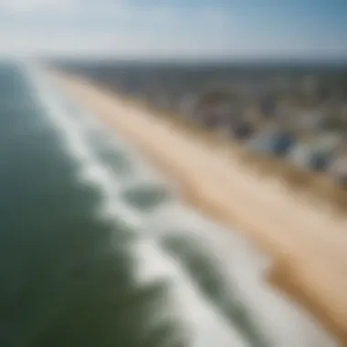 An aerial view of the Outer Banks showcasing its diverse coastline and wind conditions