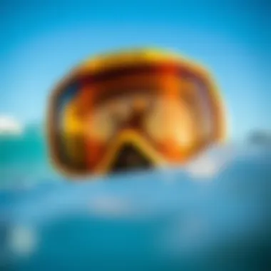 Close-up of Kurtis surf goggles showcasing lens technology