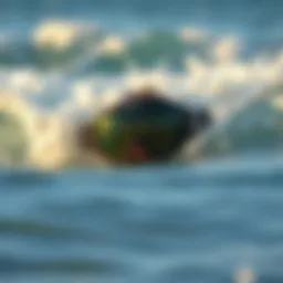 Surf goggles enhancing visibility in ocean waves