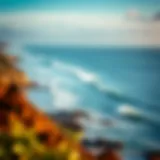 Stunning Coastline of Santa Teresa A breathtaking view of Santa Teresa's coastline with surfers in action