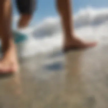 Close-up of different materials used in large skimboards, emphasizing texture and durability.