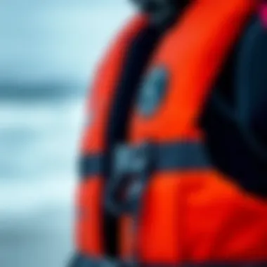 Essential Features of Surf Life Jackets Close-up of key features of a surf life jacket