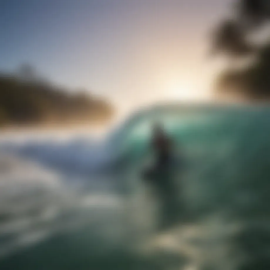 A picturesque beach scene showcasing ideal bodyboarding conditions.