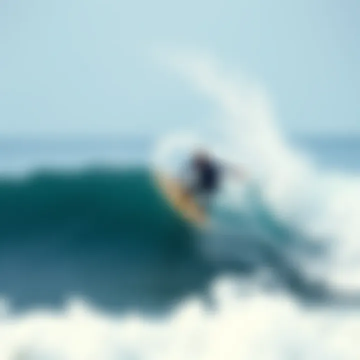 Surfer Executing the Perfect Pop-Up Surfer expertly popping up on a wave