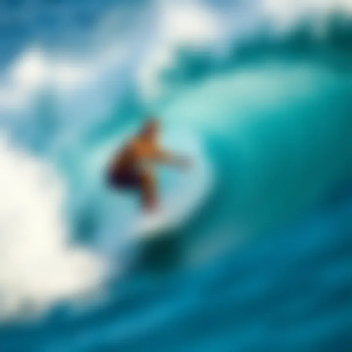 Ideal Stance for Riding Waves Surfer's stance while riding the wave