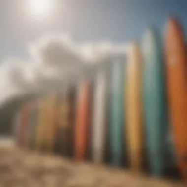 Diverse Surfboard Selection Diverse surfboard selection at Mission Beach