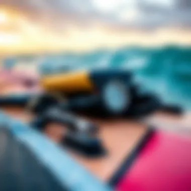 Close-up of the innovative technology used in motorized wave boards