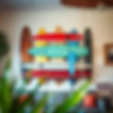 Decorative Surfboard Wall Setup Decorative wall featuring multiple surfboards
