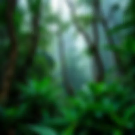 Embracing Nature's Diversity A lush green forest showcasing biodiversity and tranquility