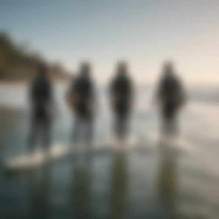 Group of surfers discussing conditions