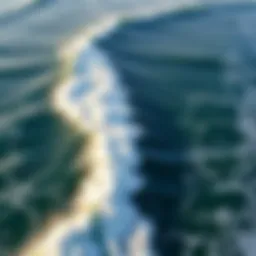 Aerial view of ocean currents