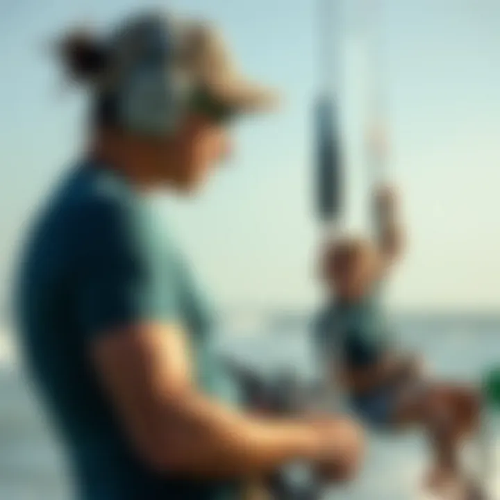 Instructor guiding a student in kite control