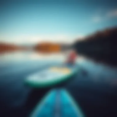 Setting Up Your Paddle Board Paddle board setup on a tranquil lake