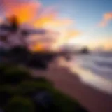 Sunset over Pelicano Surf Camp beach